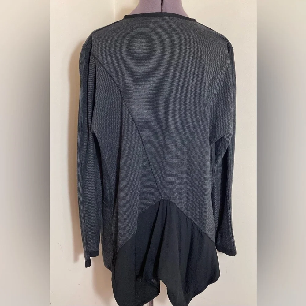 Matthildur Icelandic Side Button Boxy Cardigan Size S Asymmetrical Striped Boho - Picture 3 of 16